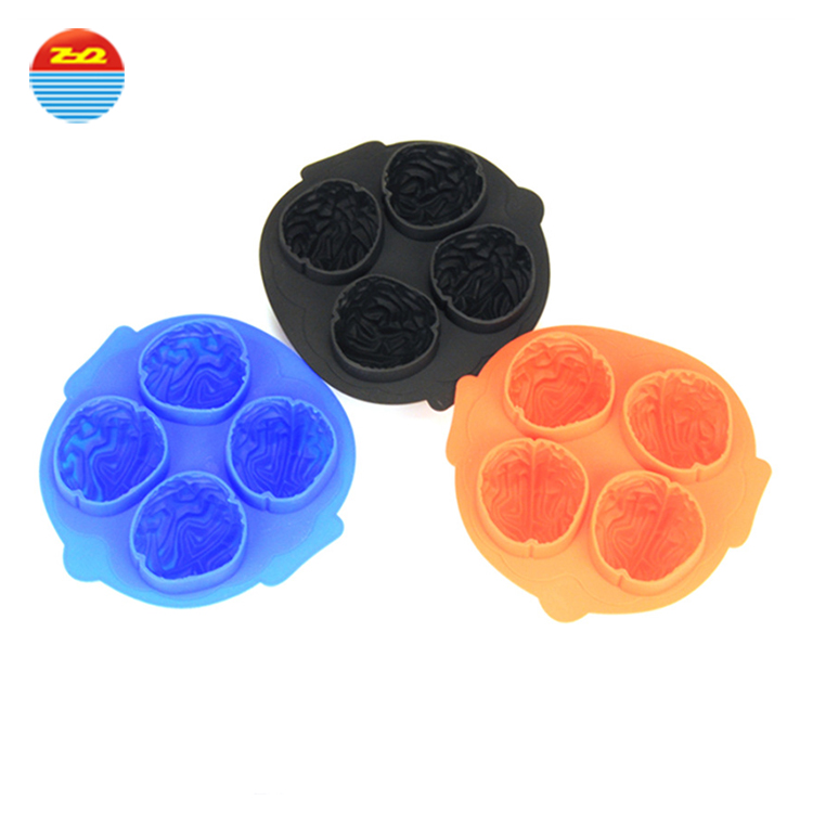 Summer hot sale Four squares Brain silicone ice cube tray for Making ice cream