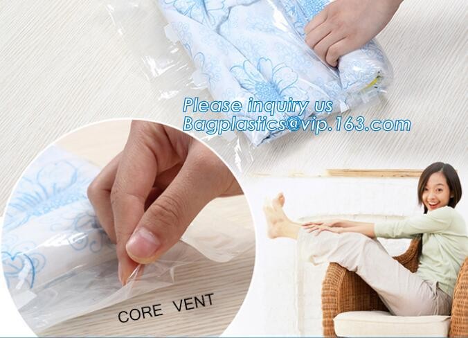 Compression Bag Space Saving, compressible vacumm seal storage bag, vacuum traveling bag without valve, bagease, bagplas