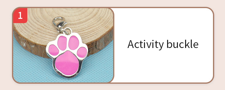 Paw Shape 25mm Dog Identification Tag Pendant Noiseless Dog Tags