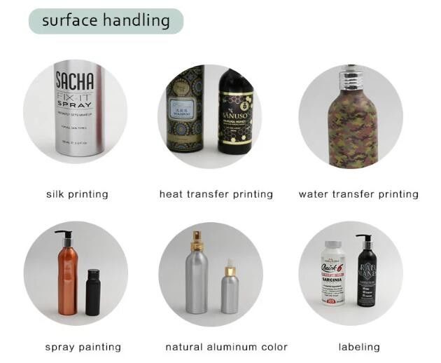 Silver Aluminum Bottle Hand Sanitizer Bottle Alohol Travel Size Empty Aluminum Cosmetic Bottles