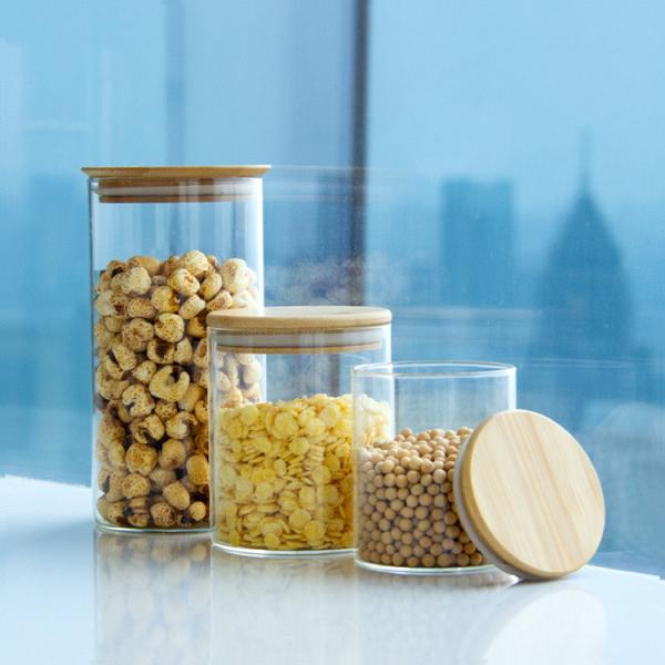 Eco-friendly High Borosilicate Food Airtight Kitchen Glass Storage Jars With