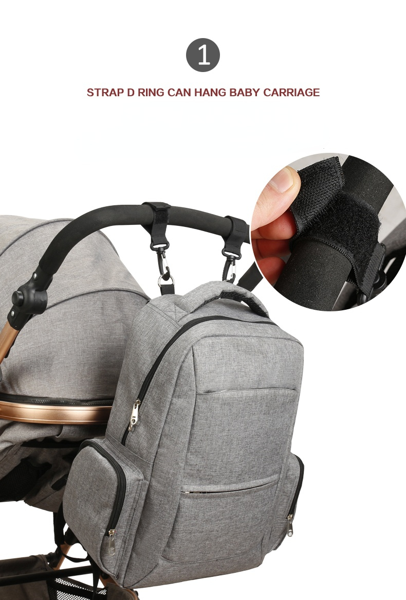 Oxford Diaper Travel Pouch Bag Backpack With Usb Charging Port 0.9kg