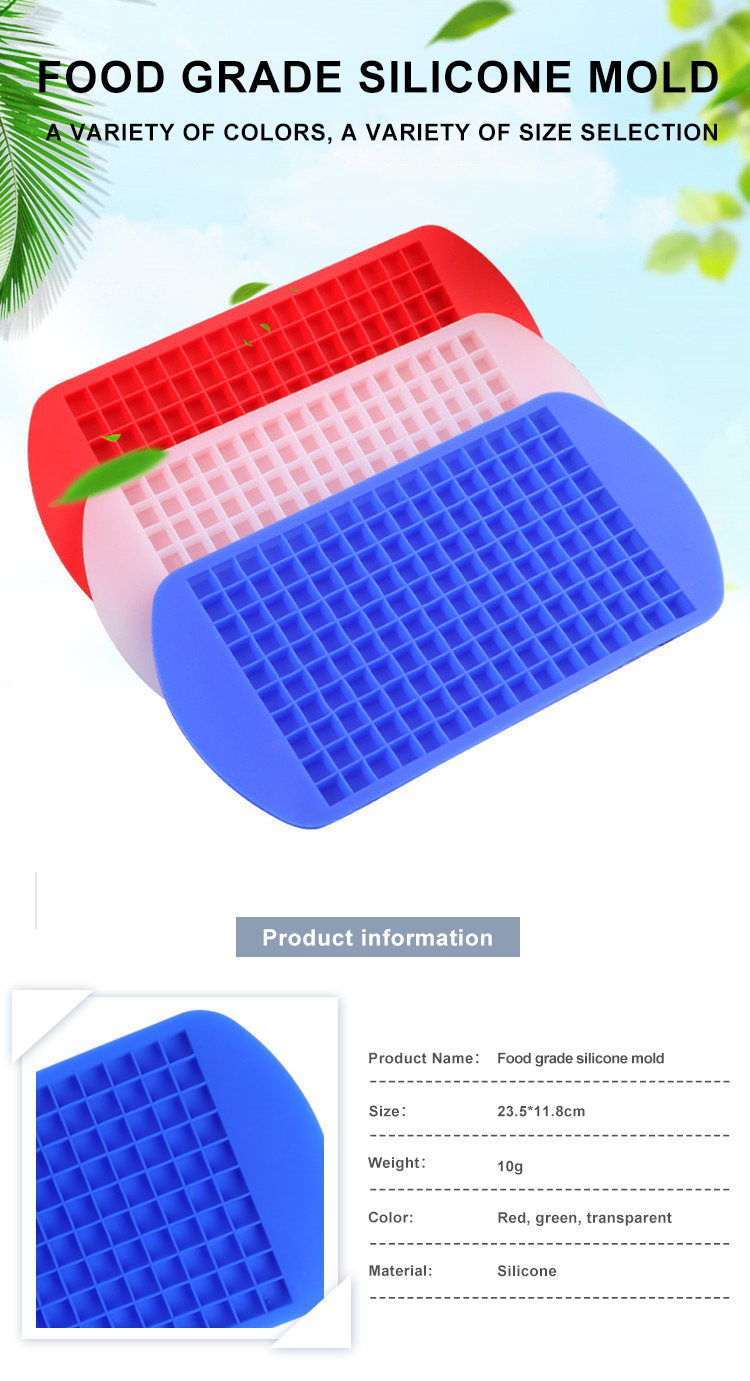 BPA Free 160 Cavity Square Silicone Ice Cube Tray