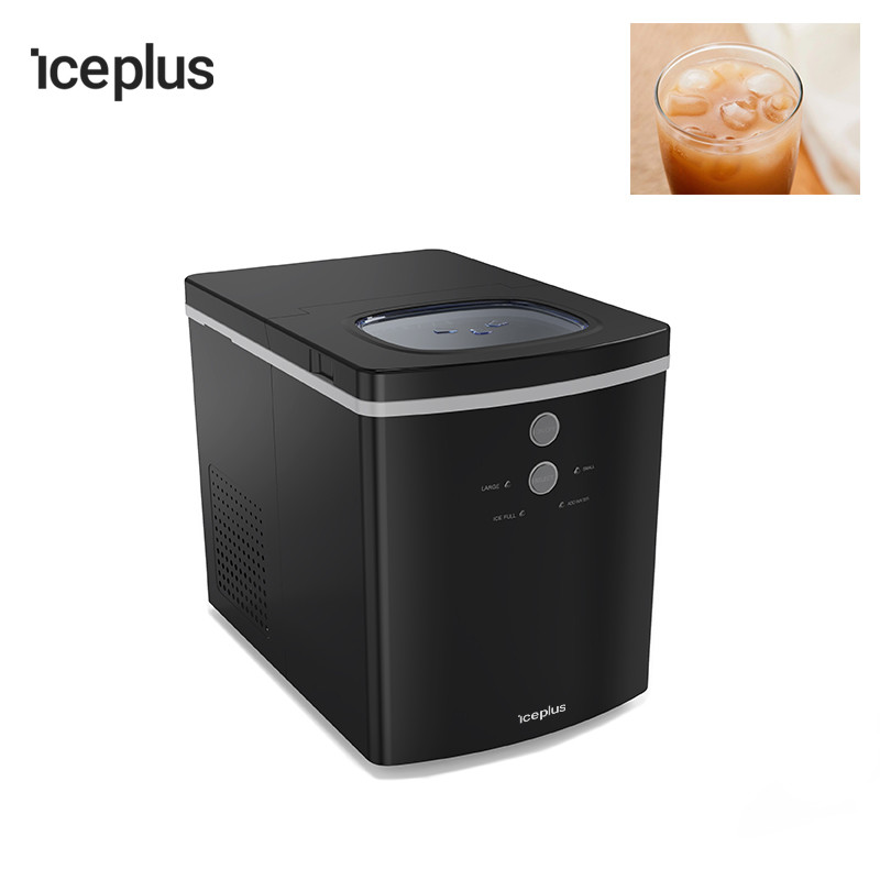 Black Color Countertop Ice Maker Painted Metal Material 33 Punds Home Use