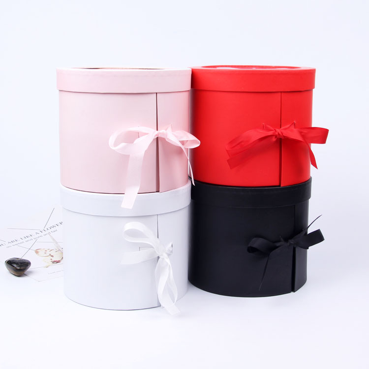 ISO14001 Round Cardboard Holiday Gift Box Packaging With Lids Ultralight