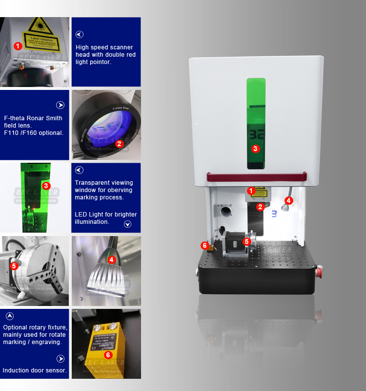 170*170mm CNC Laser Machines 200 Watt Fiber Laser Marking Machine