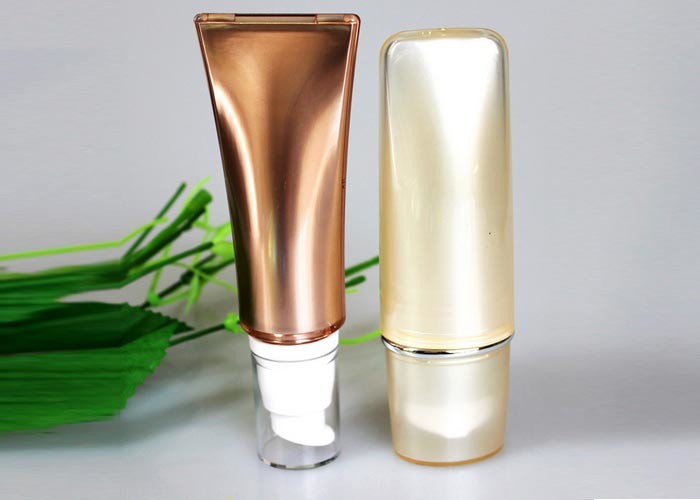 Tube Style Airless Cosmetic Bottles Shiny Plastic 30ml 35ml Empty PP