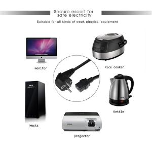 Electronical Machine C13 C14 Power Cable HO55VV-F EU Plug Extension Cord