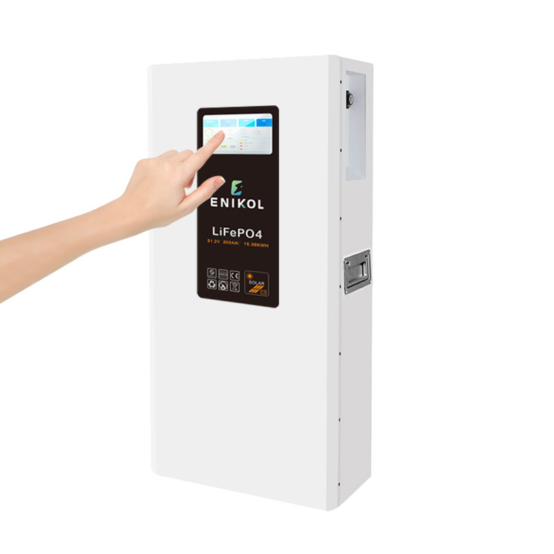 Wall Mounted 15KWH Lithium Iron Phosphate Battery Pack LiFePo4 With Touchable Screen