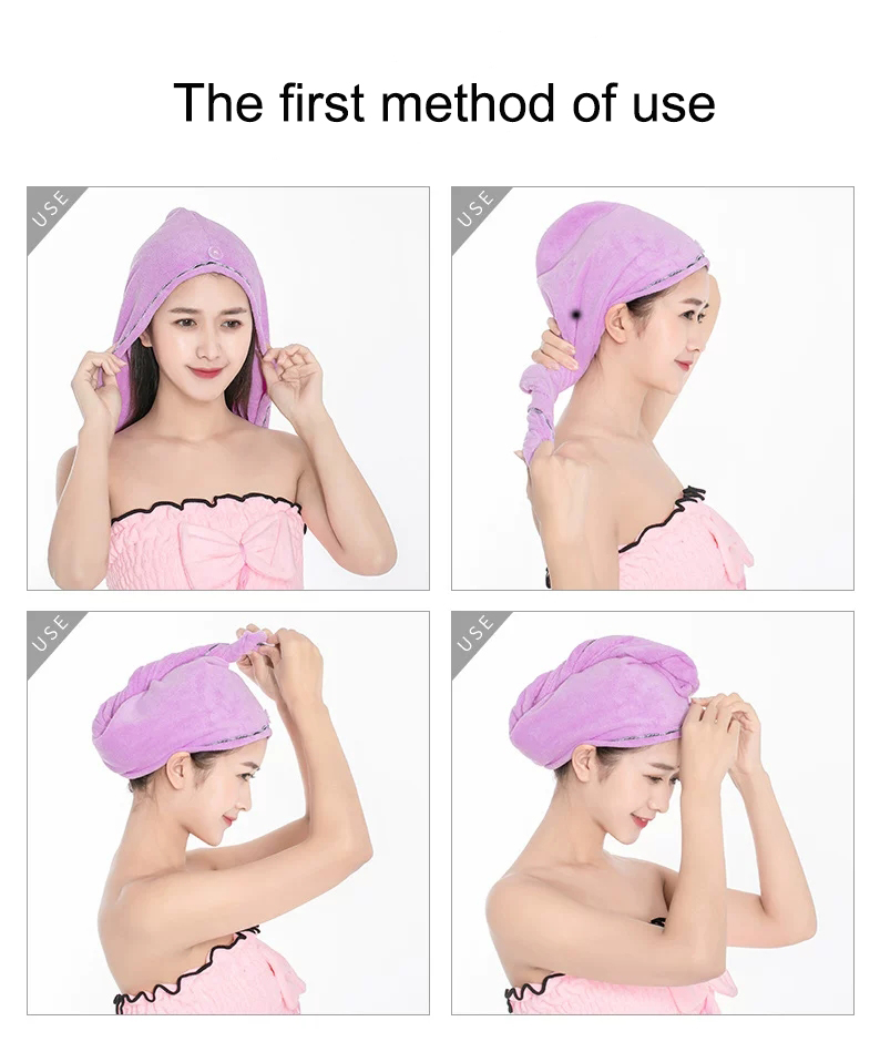 Customized Printing Designs Elastic Microfiber Turban Towel Wrap for Hair Shower Drying