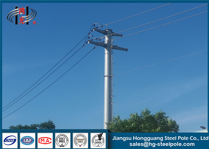  35KV Anti - Rust Polygonal Electrical Power Pole Transmission Flange Connected Manufactures