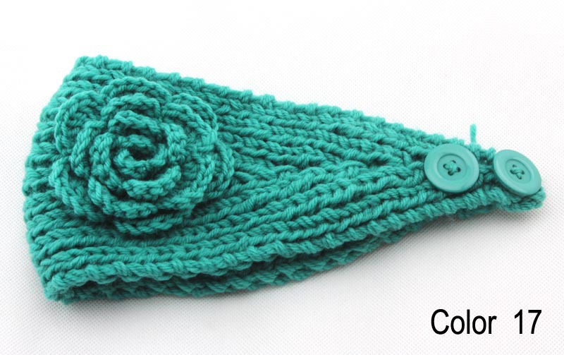 Women knitted headband with flower,crochet headband- Handmade tenia, Hair Accessories