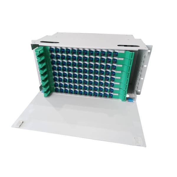 Quality FTTB FTTX 96FO Rack Mount Patch Panel 19" ODF Include 8 Sliding Trays for sale