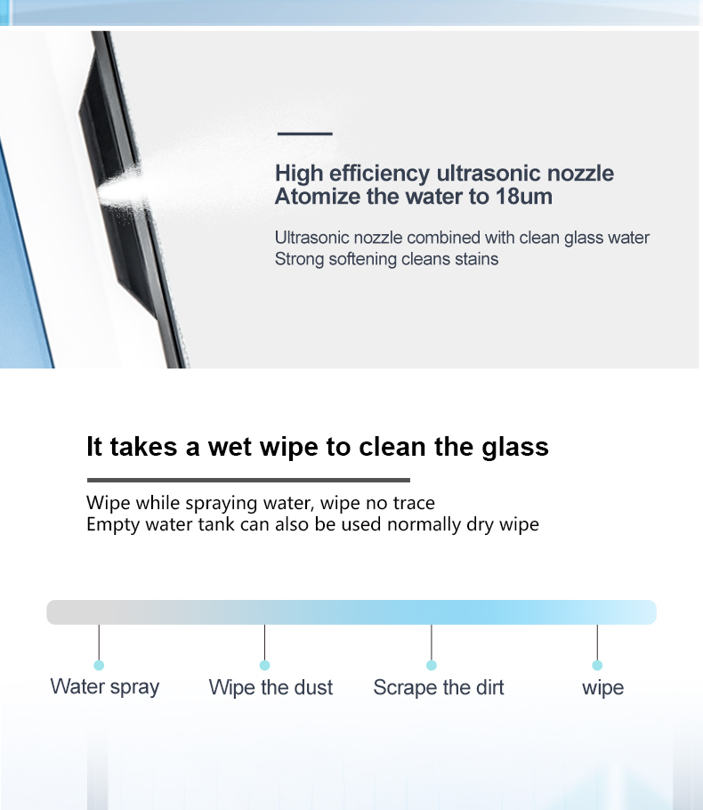Household Smart Home Cleaning Appliance with Dual Water Spray Function and 500mAn Battery