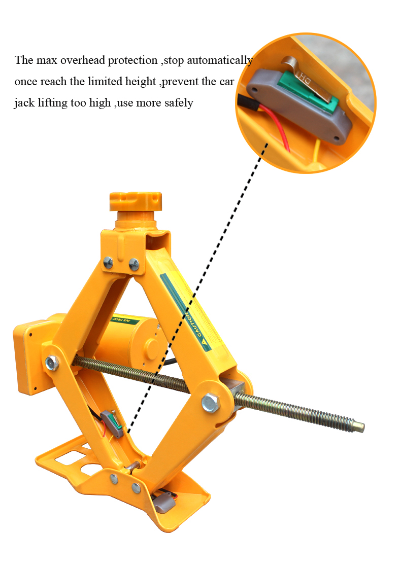 automatic emergency tools2 tons electric scissor lifting car single jack with wheel nut wrench