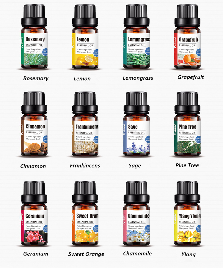 Wholesale 10ml Natural 100% Pure Essential Oil For Aroma Diffuser Body Facial Care SPA Fragrance Aromatherapy