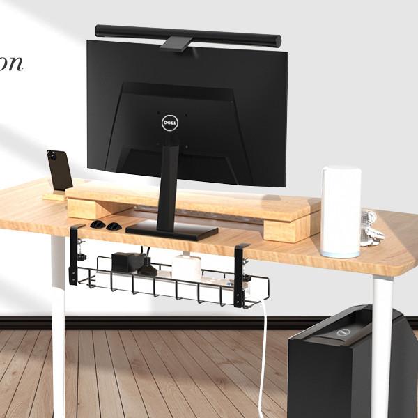 Sturdy Carbon Steel Wire Organizer Tray for No Drilling Under Desk Cable