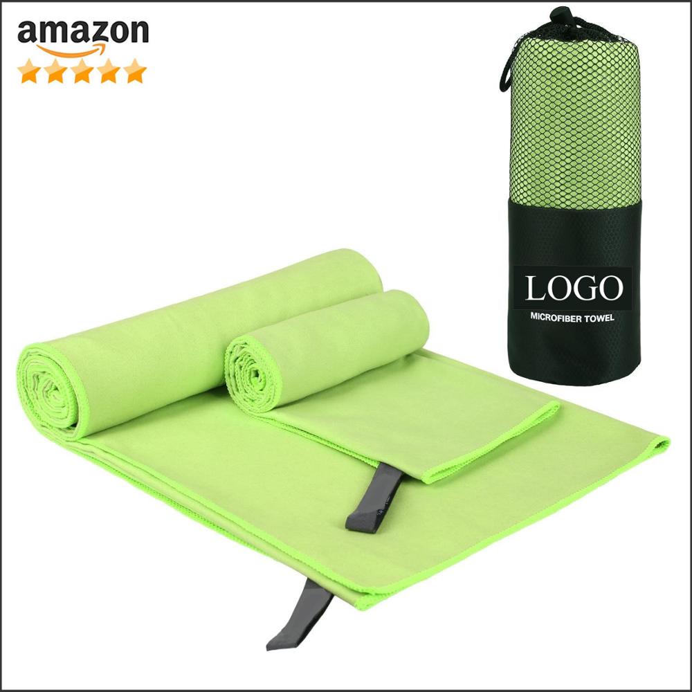 Woven Custom Lightweight Super Absorbent Sports Travel Towel with Carry Bag