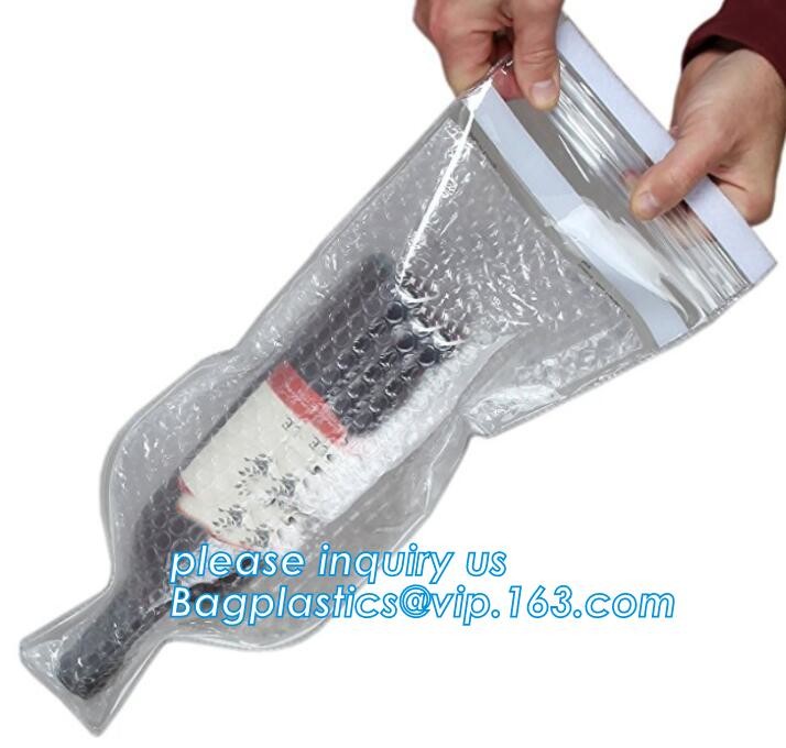 Bottle Protector Bubble Travel Bag,Travel Trip Bag With Bubble Inside And Double Zip lockks,Sleeve Travel Bag - Inner Skin