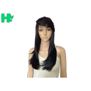 High Temperature Fiber Long Straight Synthetic Wigs With Bangs
