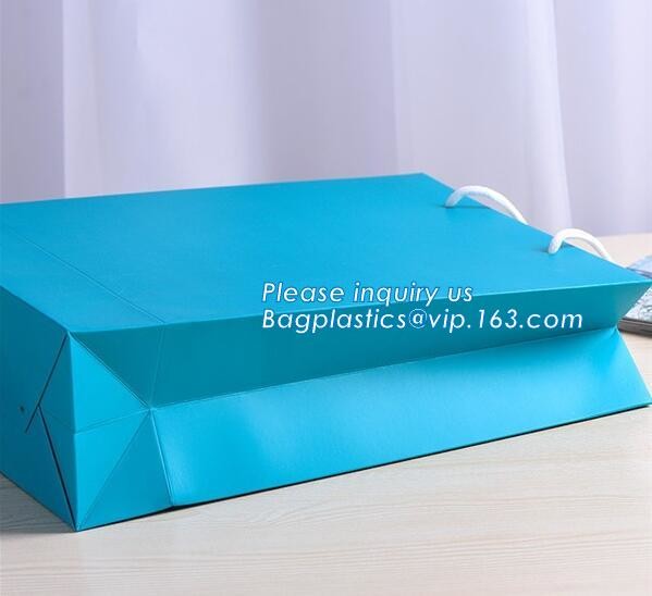 Luxury paper bags with handles Different Sizes,250gsm art paper shopping carrier bag custom printing with handle rope