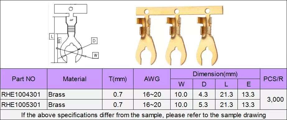 ISO9001 Crab Foot 5.3mm Brass Y Shaped Terminal Block