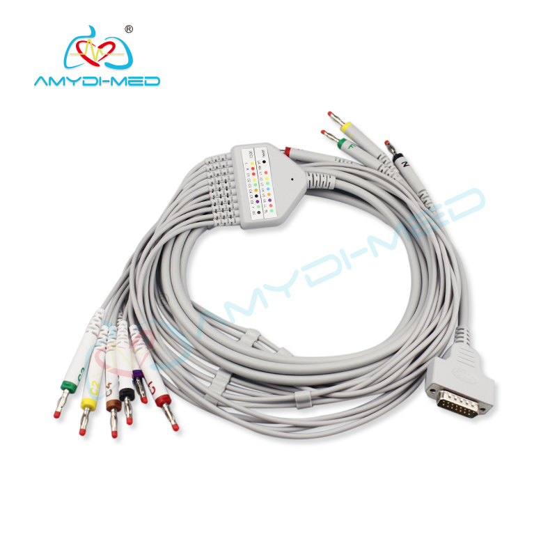 2.8M Ekg Ecg Cable GE Hellige Micro Smart MAC 500/1100 MAC 1200/1200 ST 10 Lead