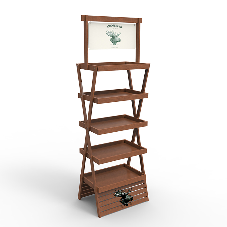 Braid Wooden Shop Display Stands Display Wooden Stand With Casters For Store