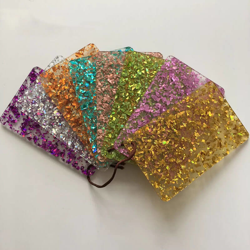 Chunky Clear Gold Glitter Acrylic Sheets 4x8 1.2g/cm3 Plexiglass Cut To Size