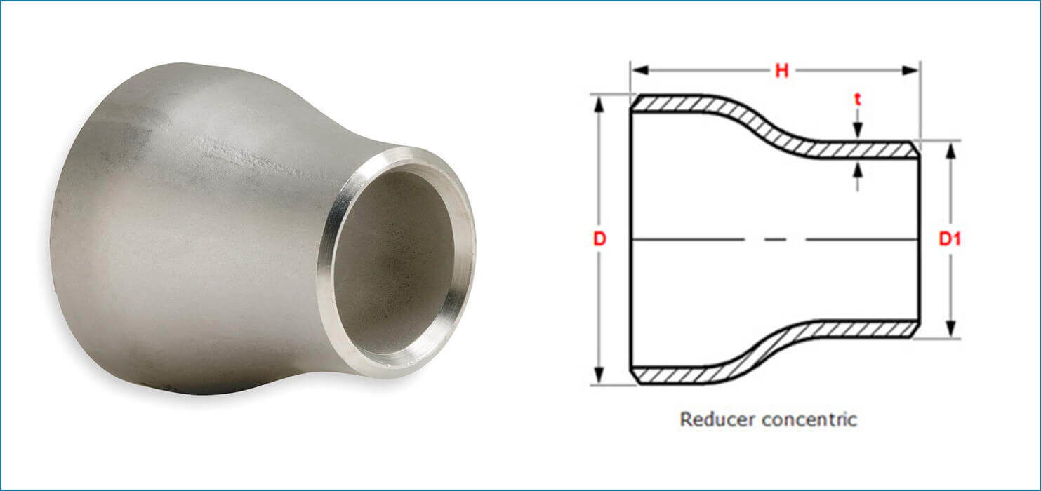 Round ASME B16.9 120mm SS Concentric Reducer