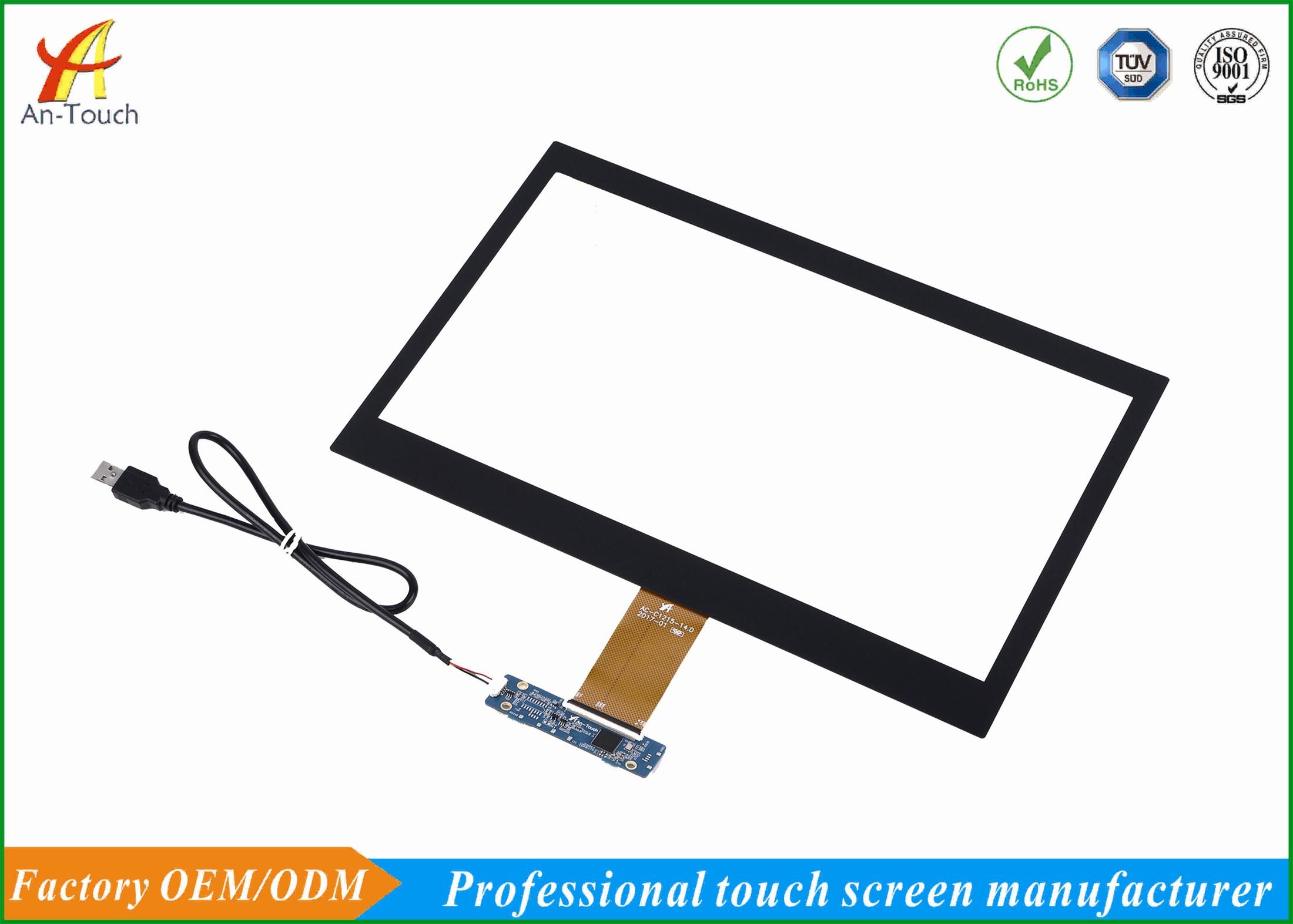 14 Inch Waterproof Touch Panel Glass Panel , Multi Touch Screen Overlay Kit