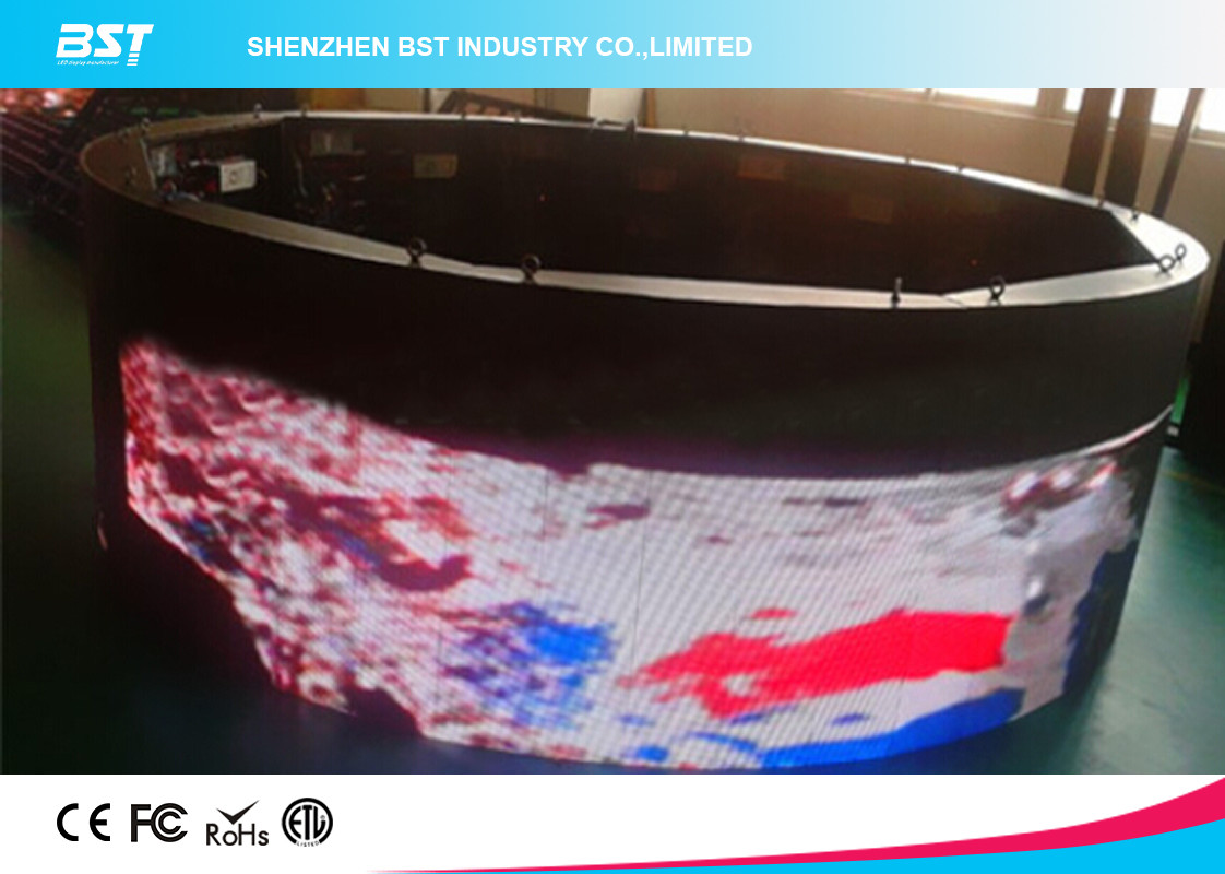 P16 SMD3535 Outdoor Flexible Curved LED Display screen with higher brightness & water proof for shopping certer
