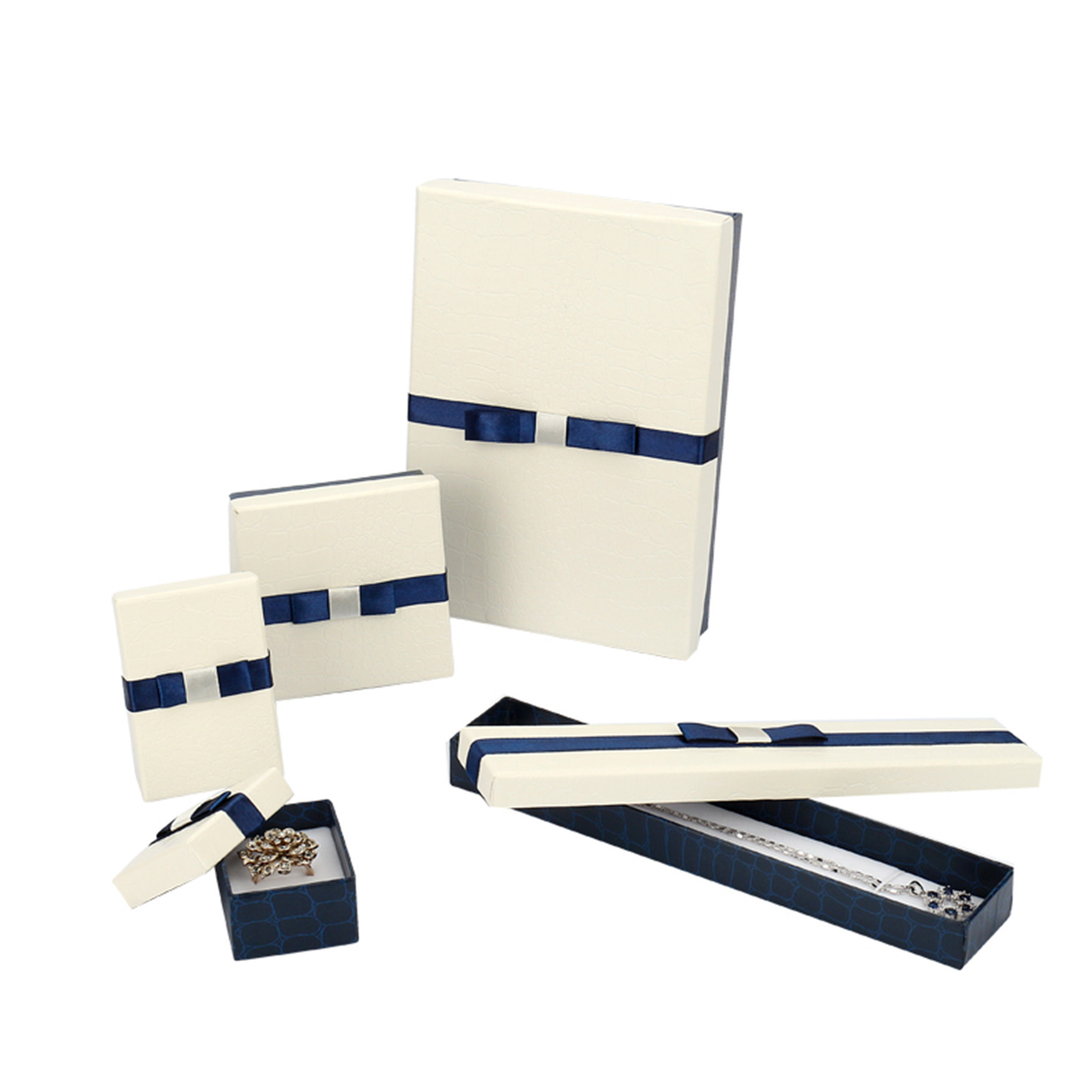 Luxury Packing Fancy Jewelry Box With Bowknot Customized PU Leather