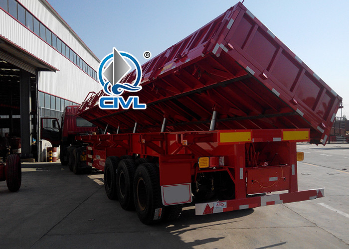 Side Dump 3 Axle 40T Semi Trailer Trucks