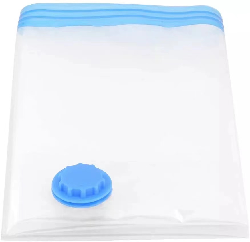 PE Plastic Vacuum Compression Bag for Quilts Clothes and Travel Spot Air Suction Valve