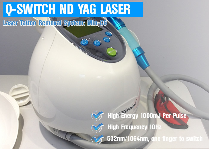 1064nm Q Switch Laser Tattoo Removal Machine , ND Yag Laser For Hair Removal