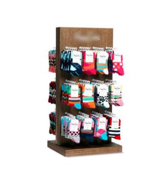 Custom Retail Store Display Stand Wooden Hanging Hook Sock Display Rack Eco