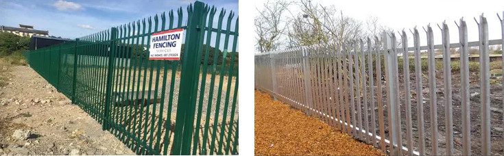 Powder Coated Euro Steel Palisade Fence For Factory