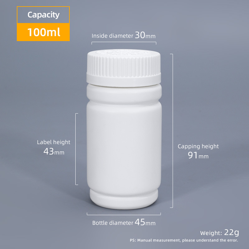 Thicken 60ml-225ml White Hdpe Plastic Pill Bottles with Screw Cap and Tamper Lid