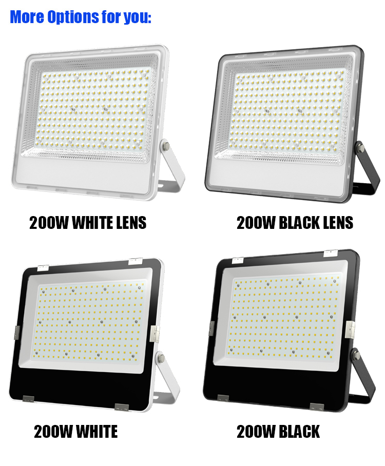 High Brightness 200w Outdoor LED Flood Lights 3030 SMD Black Led Floodlight