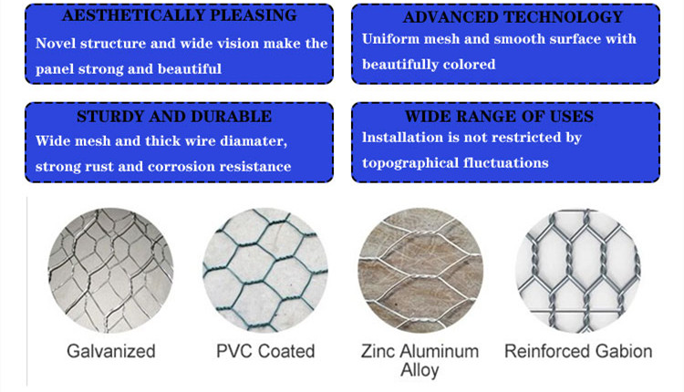 Galvanized Iron Wire Welding Pattern PVC Coated Gabion Basket for Flood Control Mesh