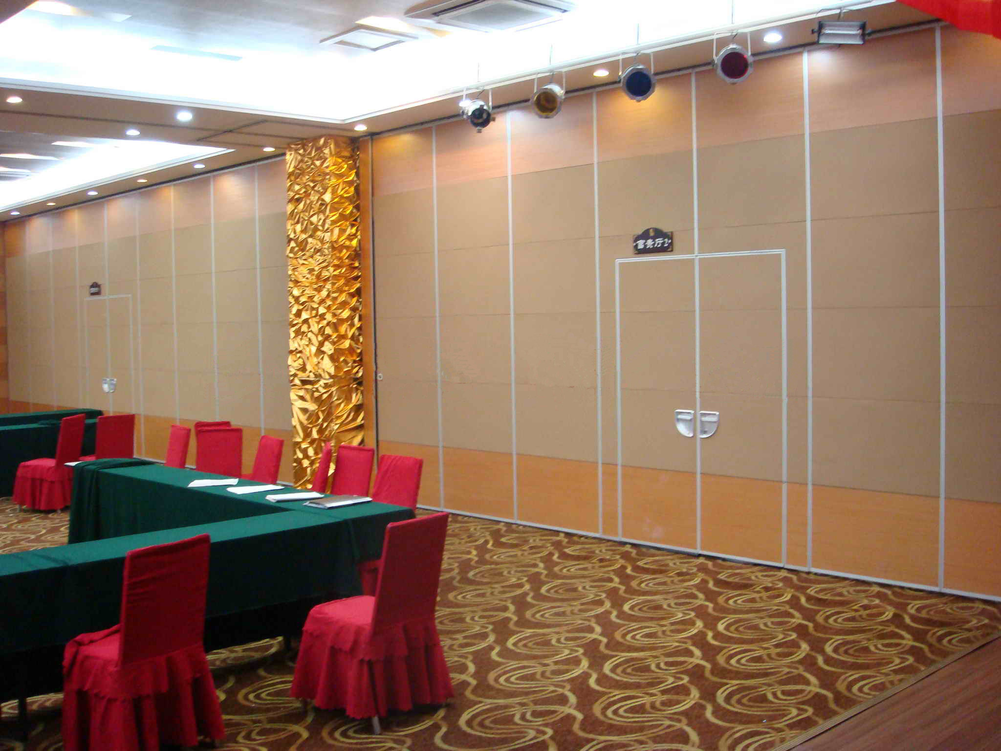 Floor to Ceiling Accordion Acoustic Room Dividers on Tracks Hanging System