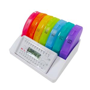 Colorful Weekly Pill Box Organizer Detachable Pill Cases 4 Large Compartmemts In