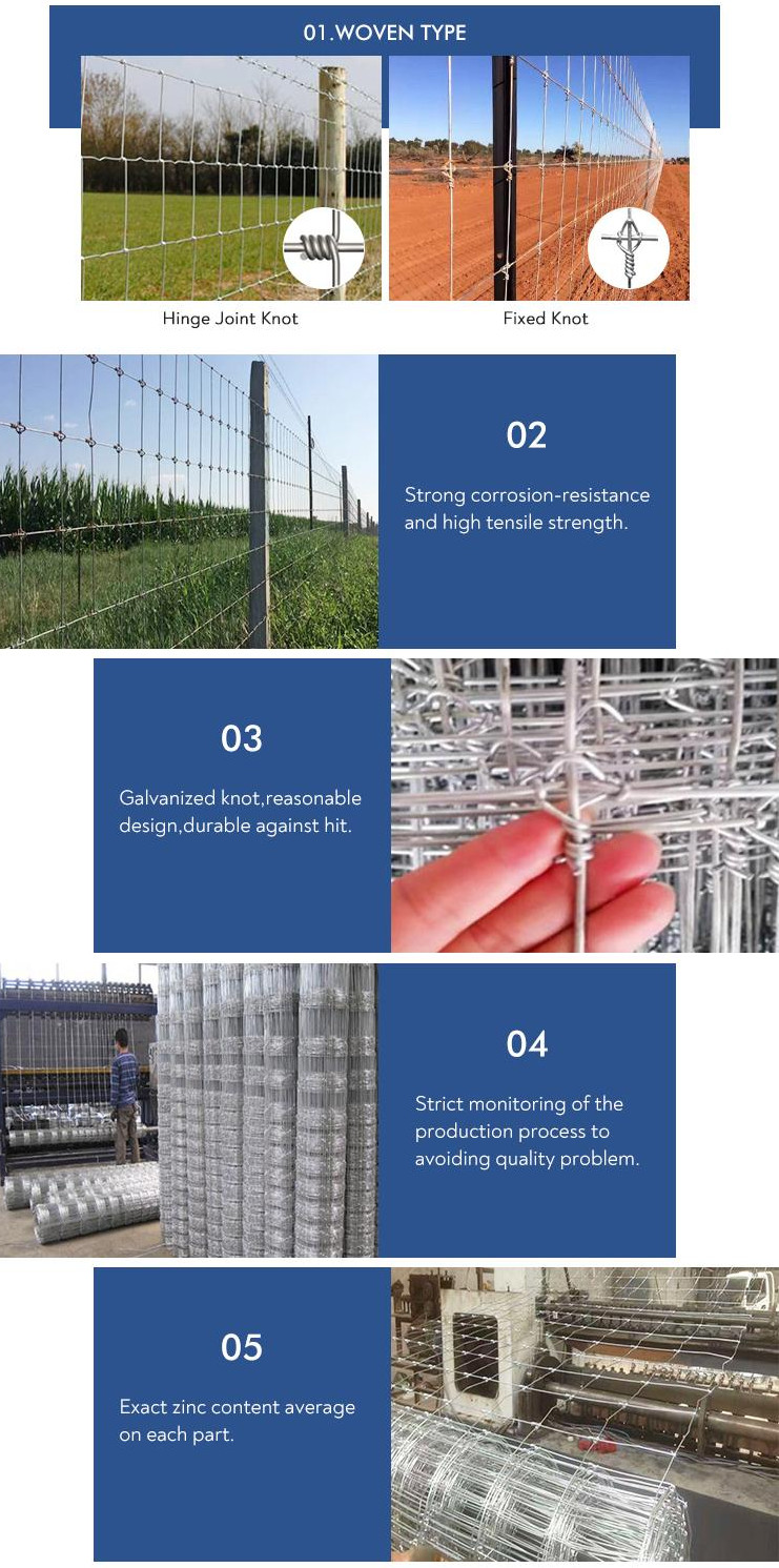 Galvanised Rural Farm 200m Roll Woven Wire Field Fence
