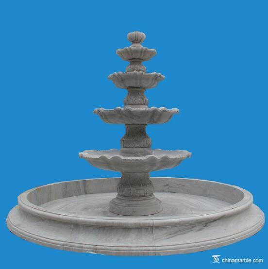 Quality Outdoor garden 5 Tier Stone Marble Water Pool Fountain for sale