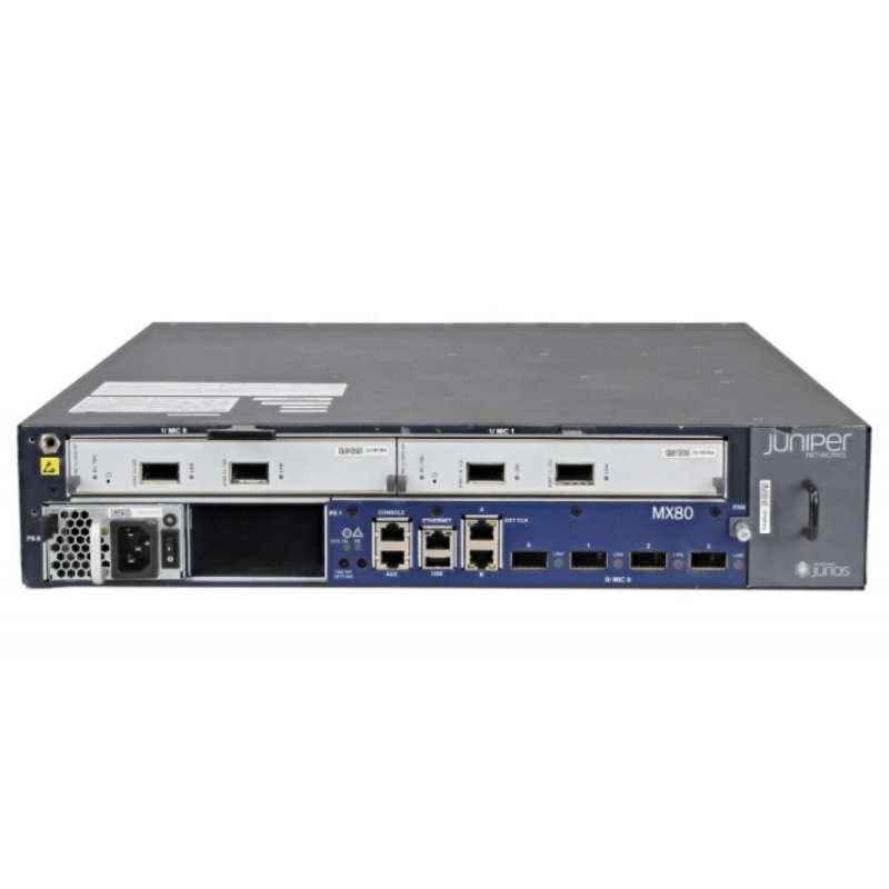New Original Juni-per MX80 Chassis with 2 MIC Slots 4x10GE XFP AC Power Supply Fan Tray Filter Universal Routing Platform