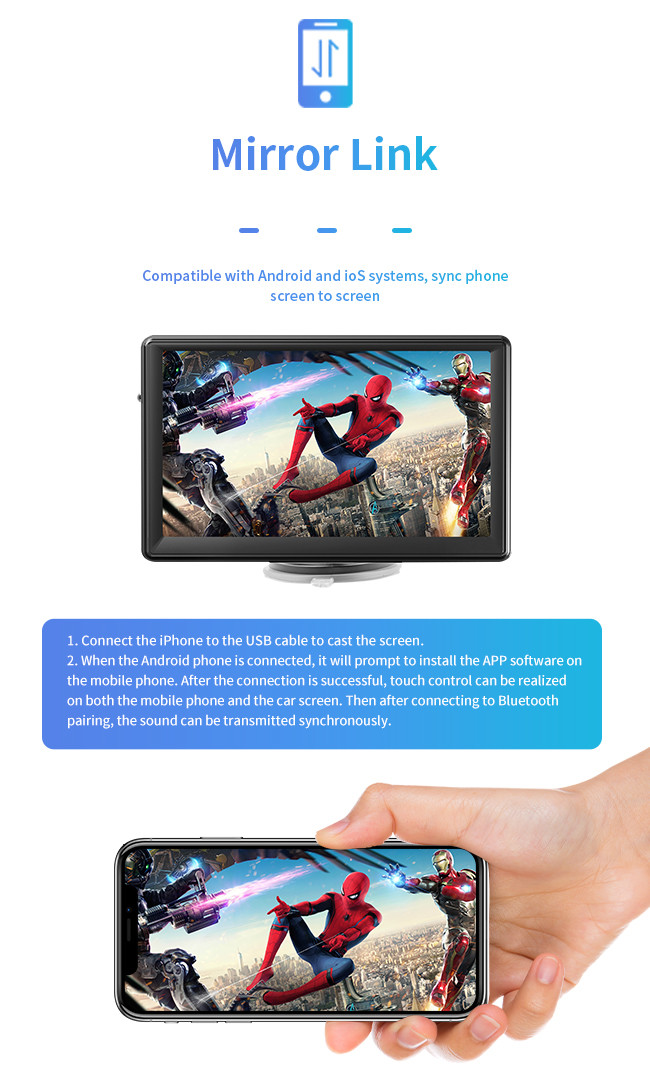 Vehicle Portable Car GPS Navigation Large Screen MP5 7 Inch