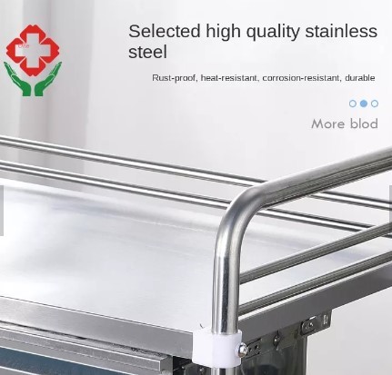 Stainless Steel Detachable Mobile Medical Trolley For Hospital