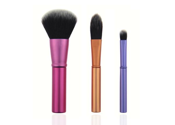 Light Weight Travel Makeup Brush Set / Aluminum Handle professional cosmetic