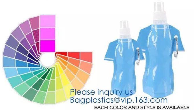 Customized Climbing Printed BPA Free Foldable T-shirt Shaped Bottle Collapsible Water Bottle Bag,250ml-600ml Foldable Co